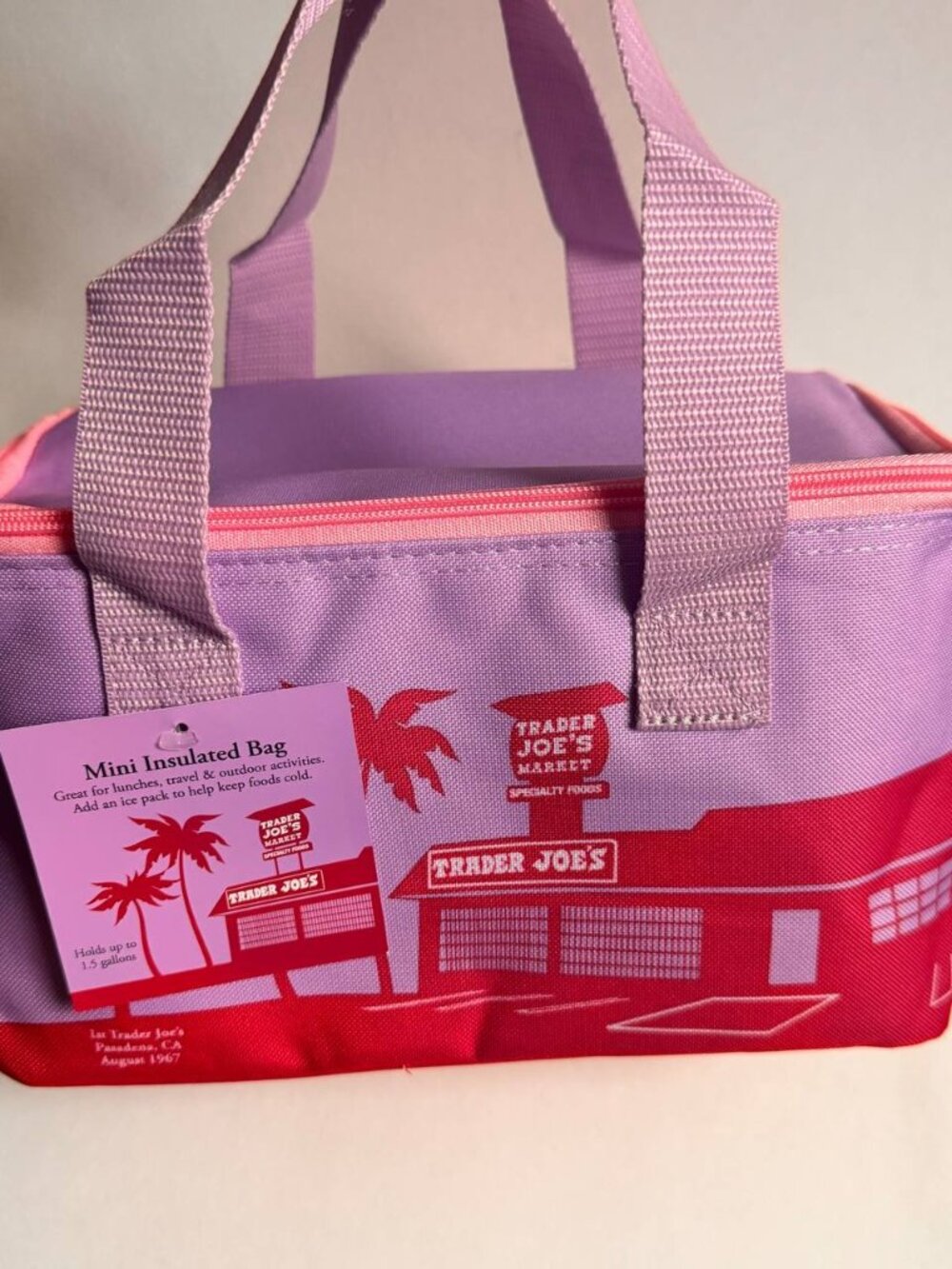 NWT!  LAST ONE!  Trader Joe's Trending MINI insulated cooler bag with a zipper